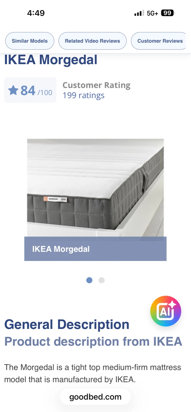 IKEA Morgedal Queen Mattress - photo 5