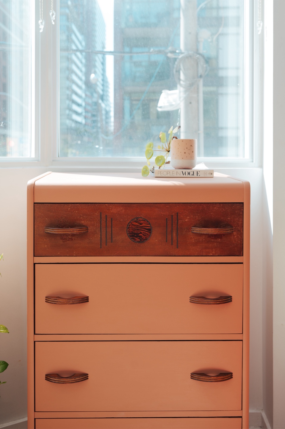 Terra Cotta Painted Art Deco Waterfall Dresser - photo 2