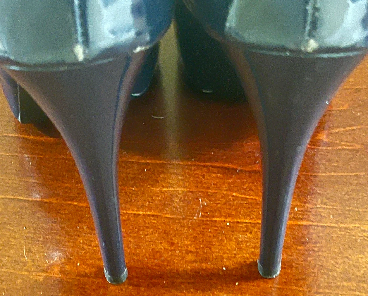 Guess Navy Blue Patent Peep Toe Heels - photo 5