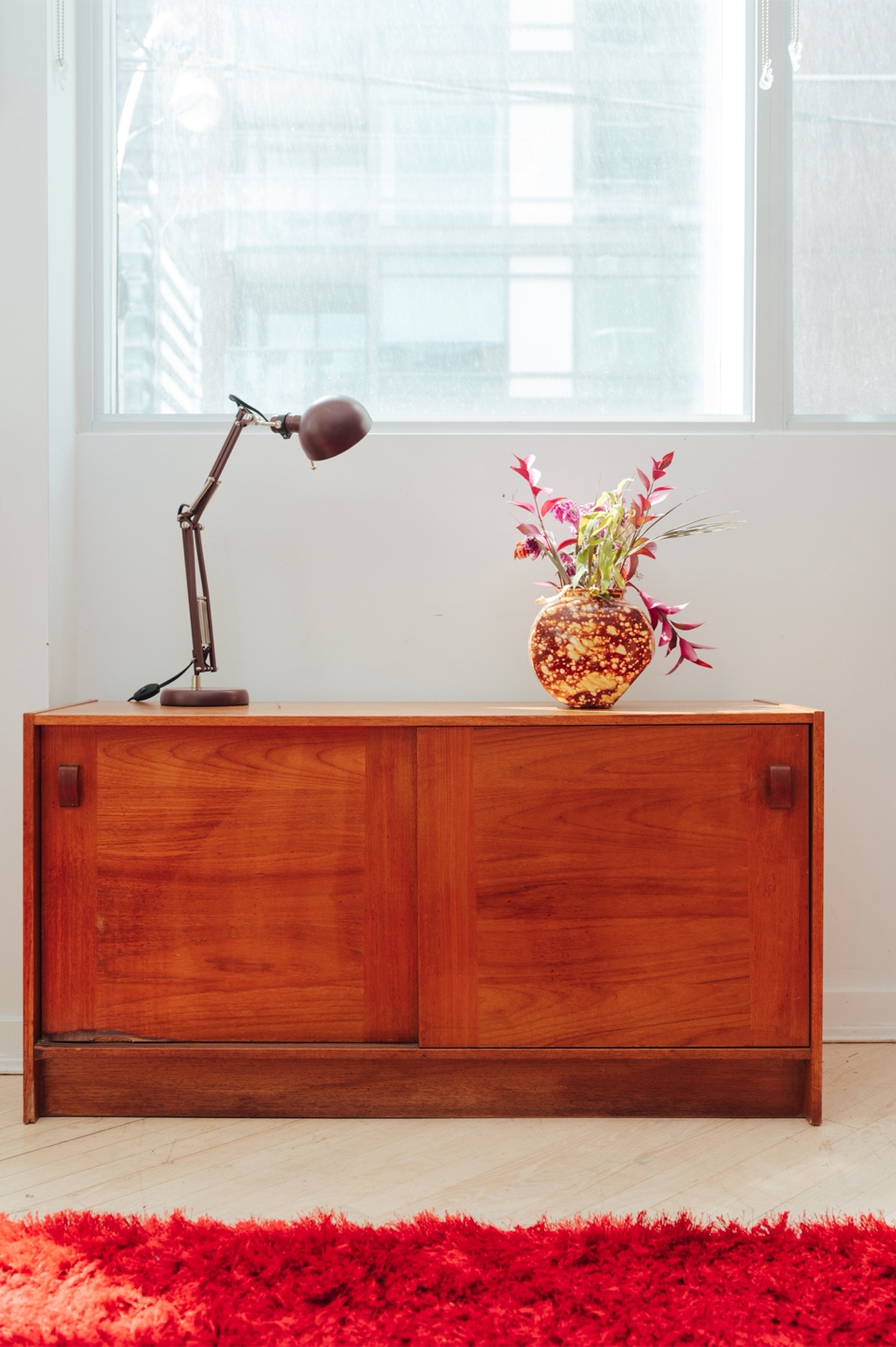 Teak MCM Sliding Door Cabinet - photo 5