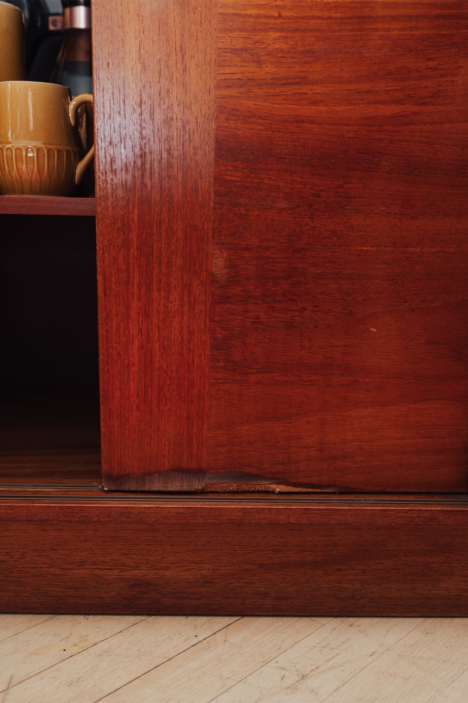 Teak MCM Sliding Door Cabinet - photo 4
