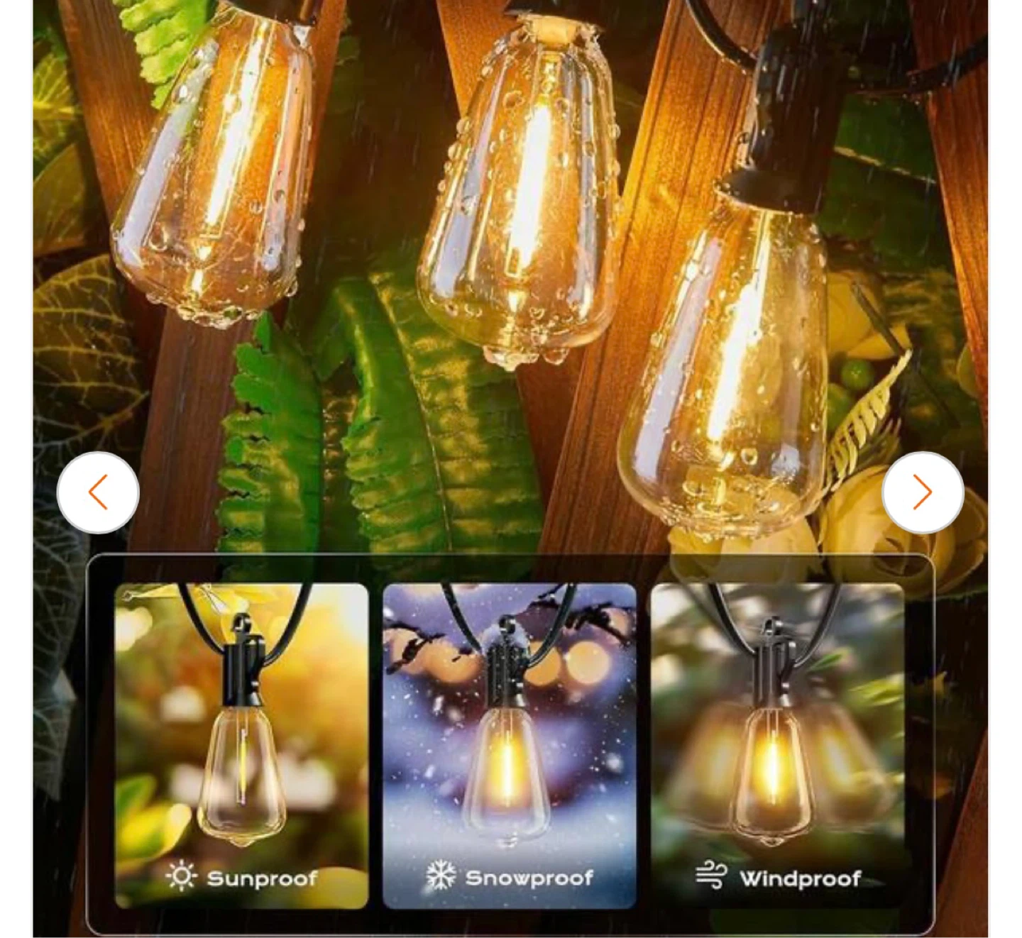 30ft Black Outdoor Dimmable LED Edison String Lights - photo 5