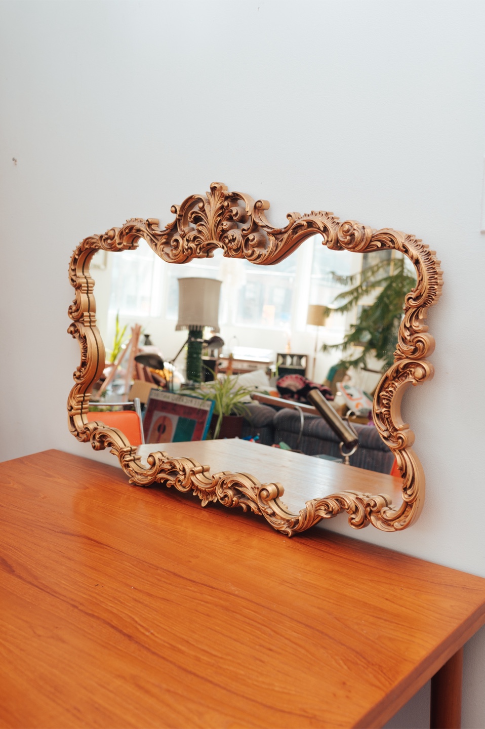 Hollywood Regency Rococo Vintage Mirror - photo 3