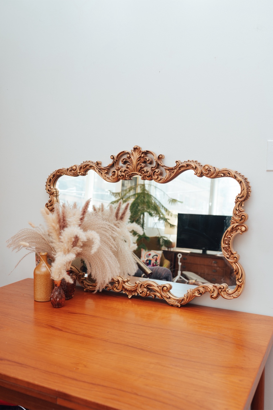 Hollywood Regency Rococo Vintage Mirror - photo 4