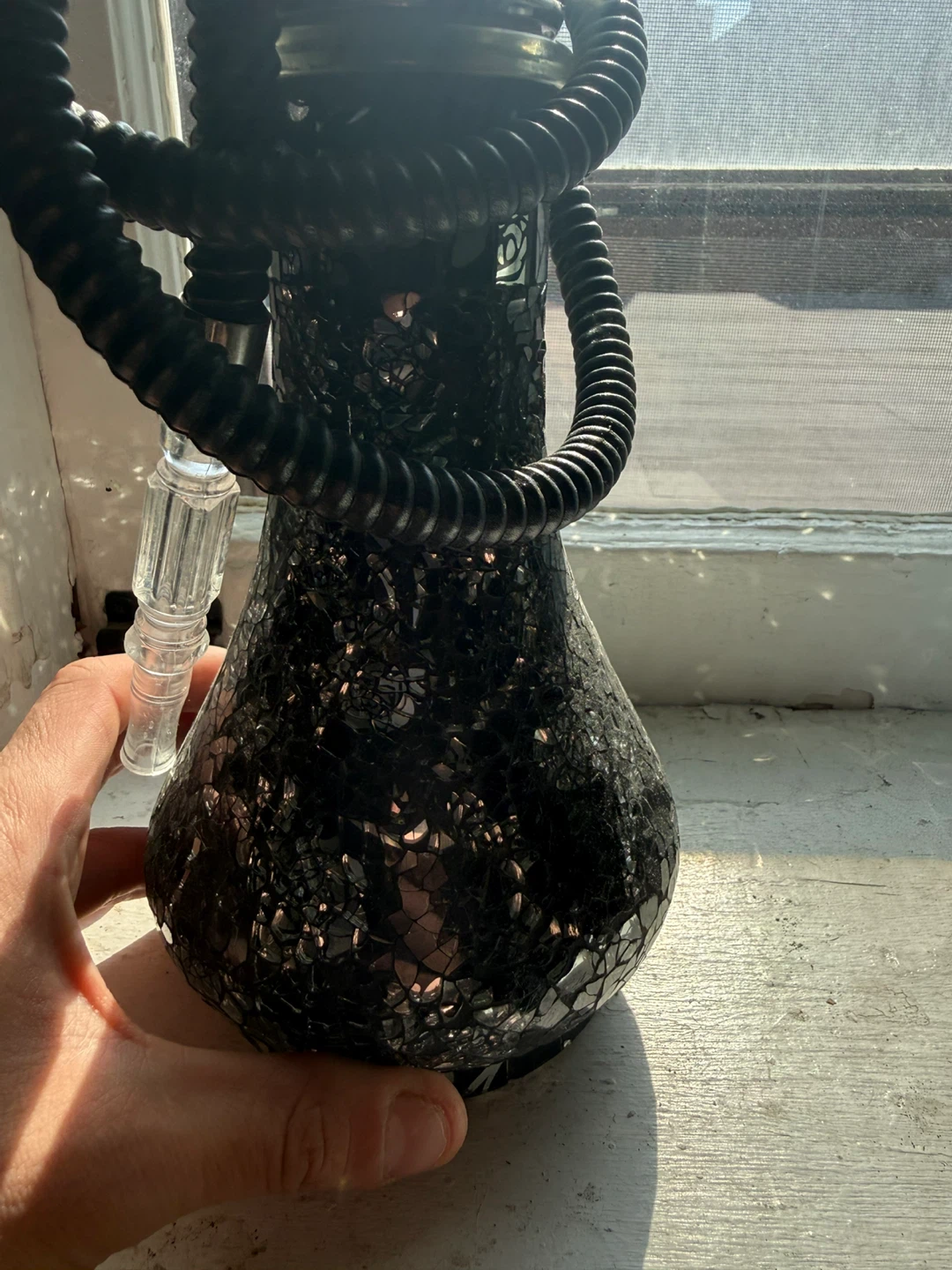 Black Mosaic Glass Base Hookah - photo 3