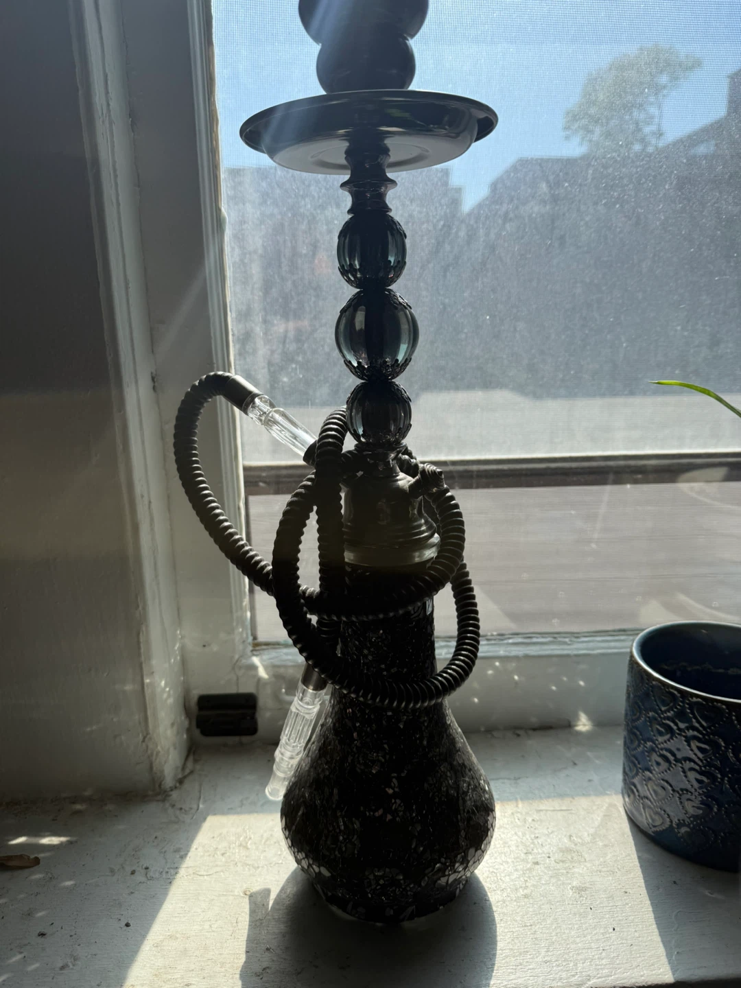 Black Mosaic Glass Base Hookah