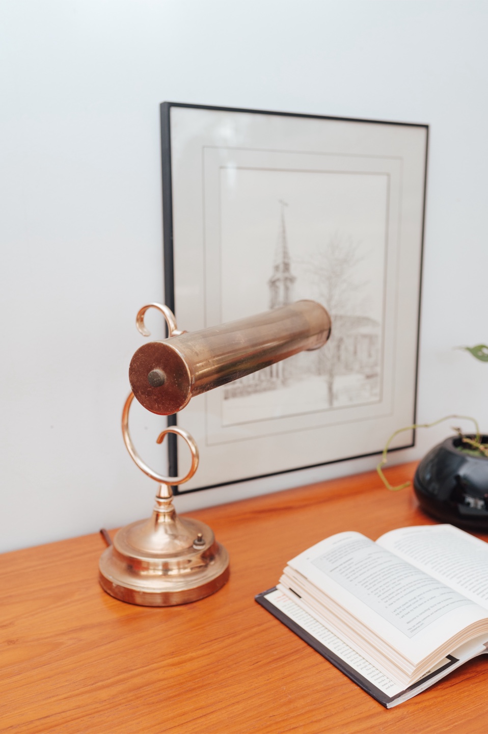 Vintage Brass Piano / Banker's Lamp - photo 2