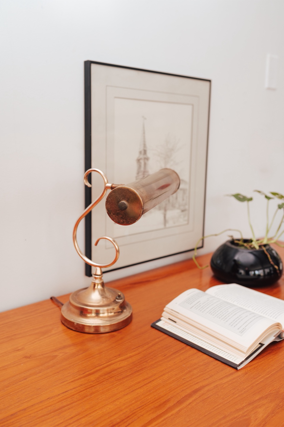 Vintage Brass Piano / Banker's Lamp - photo 4