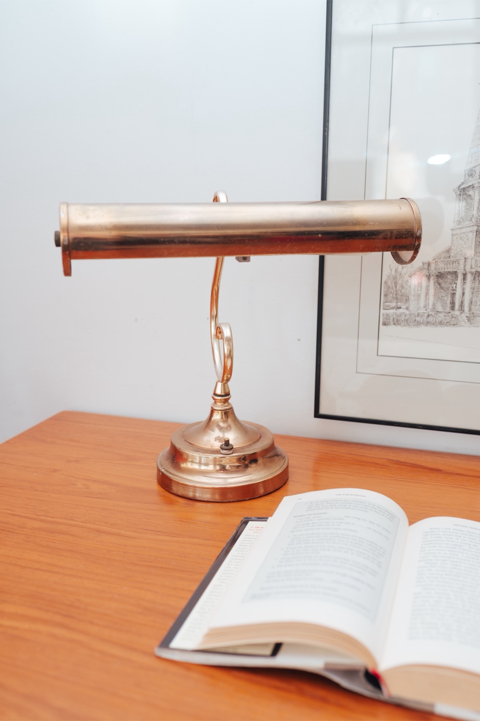 Vintage Brass Piano / Banker's Lamp
