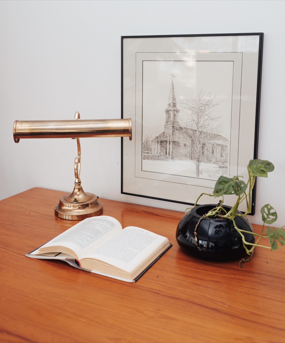 Vintage Brass Piano / Banker's Lamp - photo 5