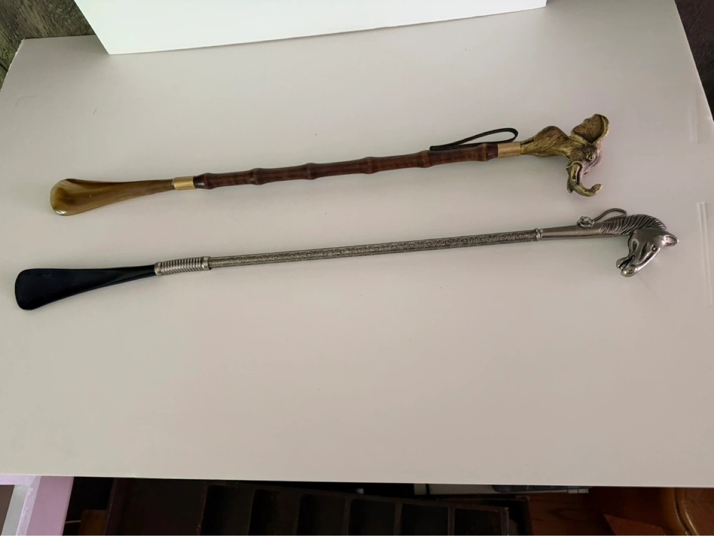 Set of vintage shoe horns