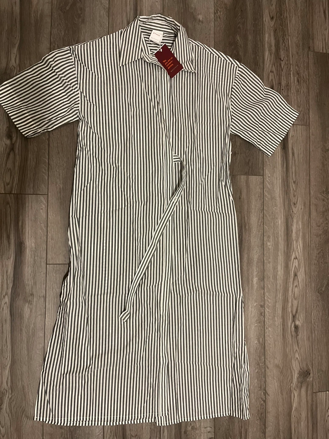 Striped Button-Up Midi Dress - photo 3