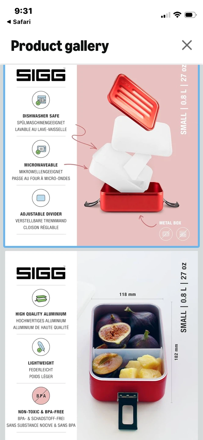 SIGG Lunch Bento Box, Aluminum & Poly