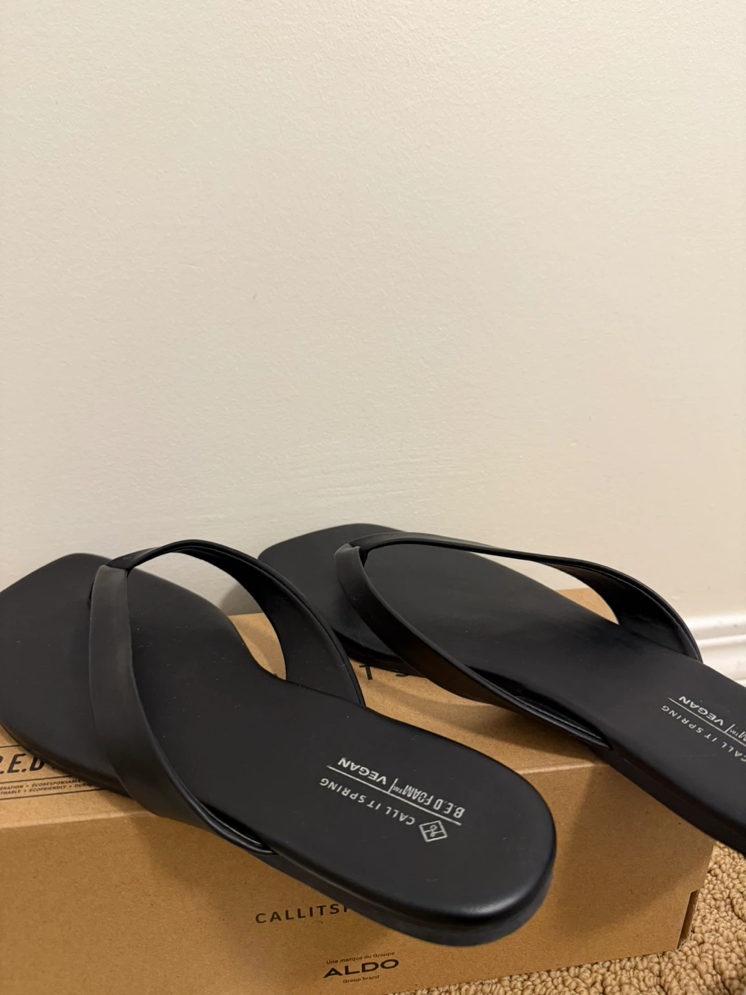 Call It Spring Black Vegan Flip Flops - photo 2