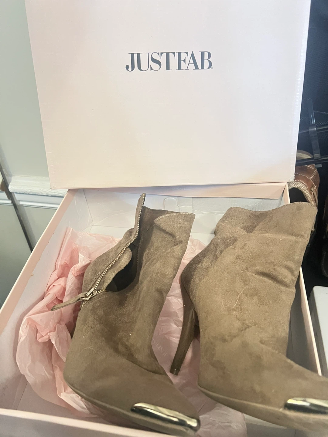 JustFab Suede Ankle Boots