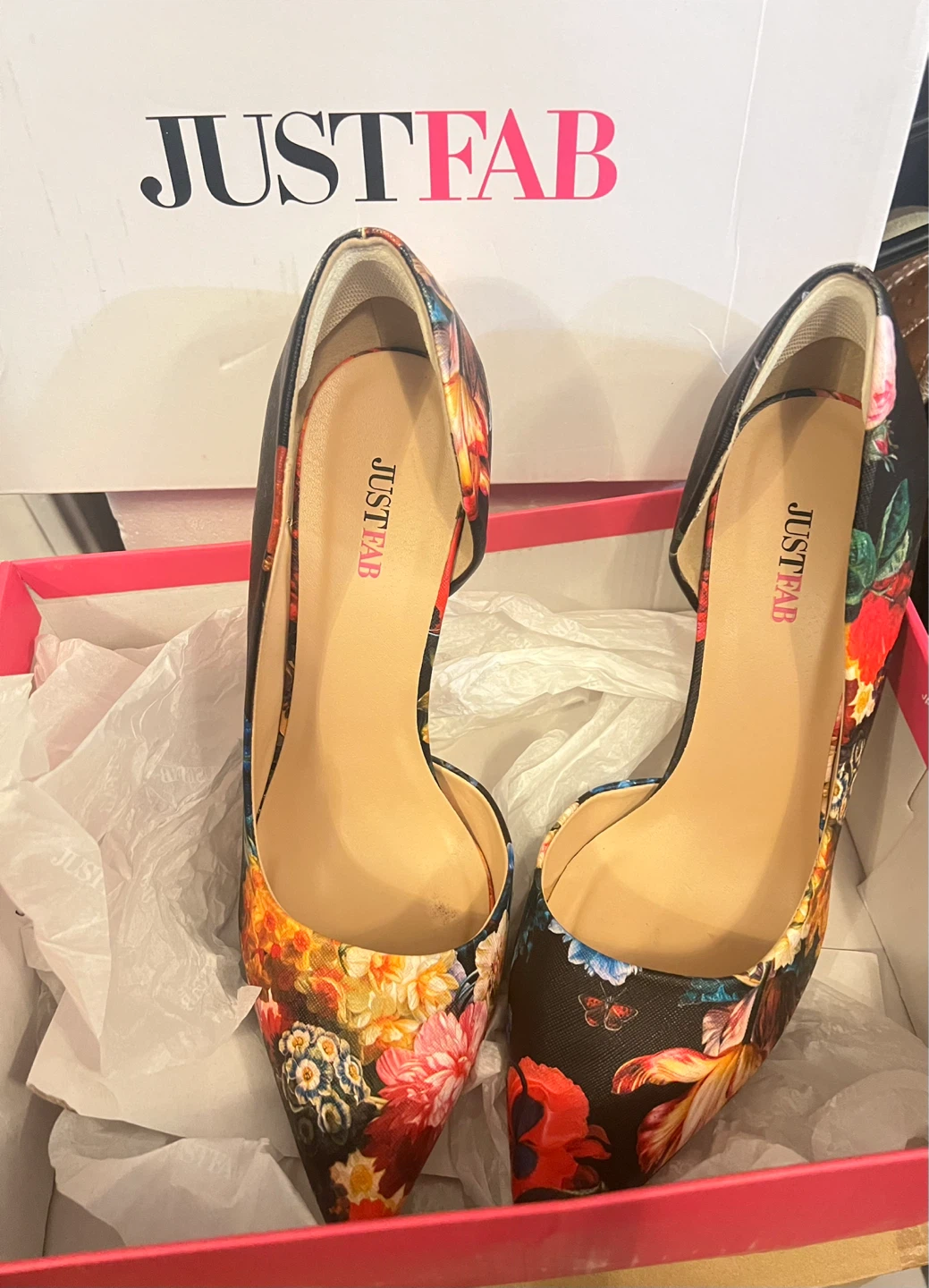 JustFab Floral Heels