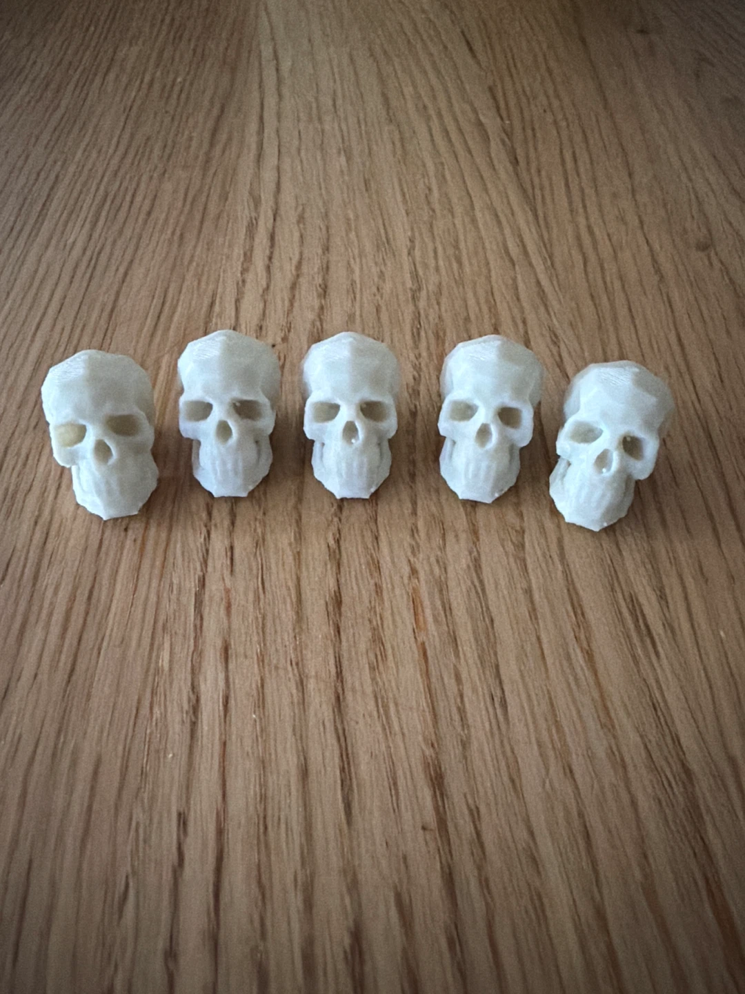 White Low Poly Skull Figurines