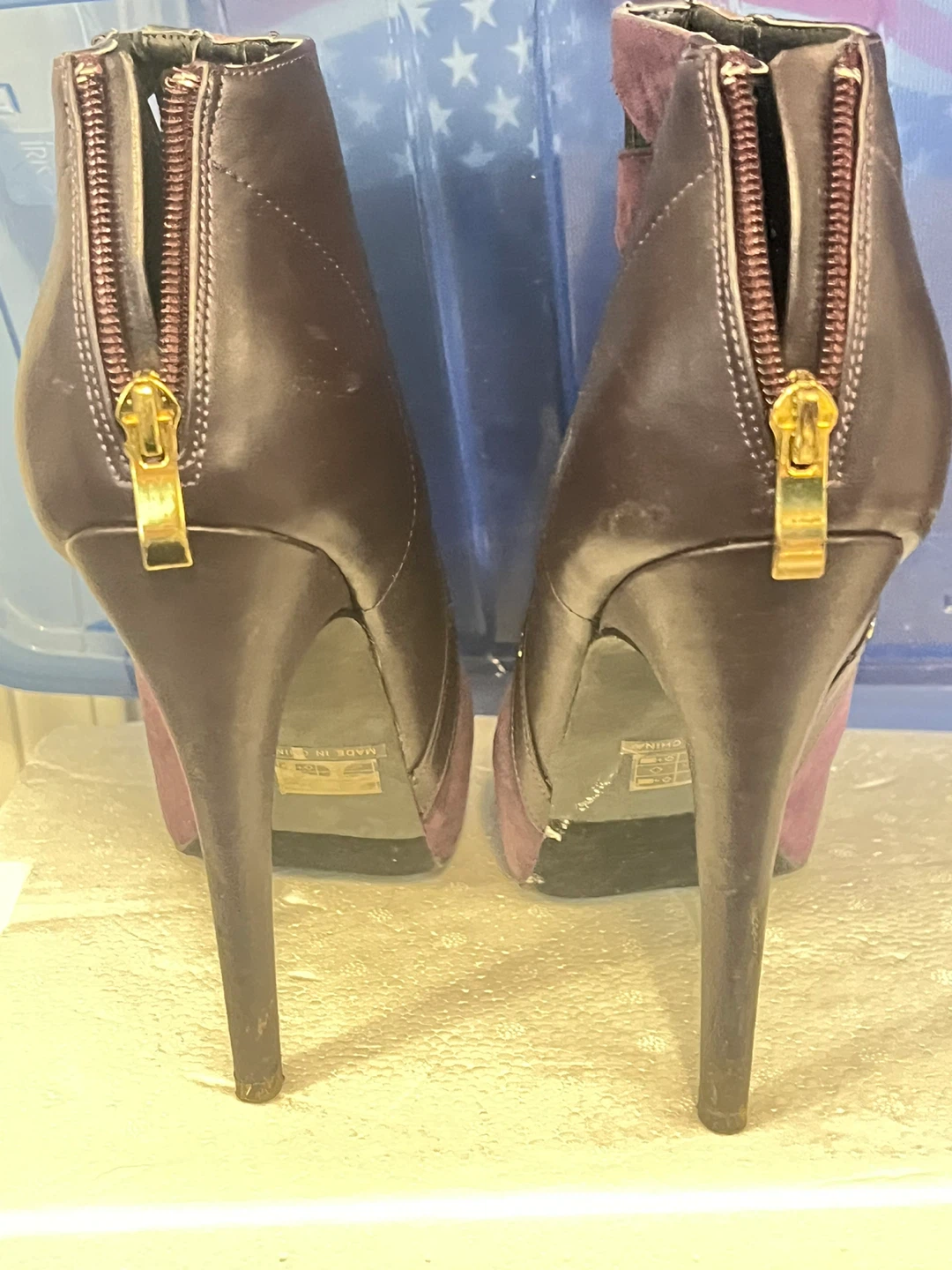 Just Fab Purple Suede Peep Toe Heels - photo 2