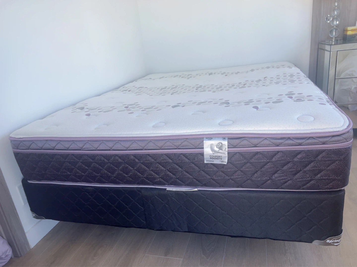 THE BRICK like-new Queen Mattress with Frame - photo 2