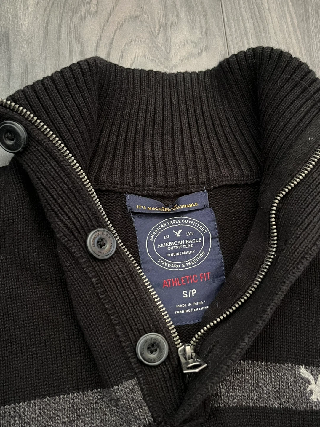 American Eagle 100% Cotton Quarter-Zip Knit Sweater - photo 3