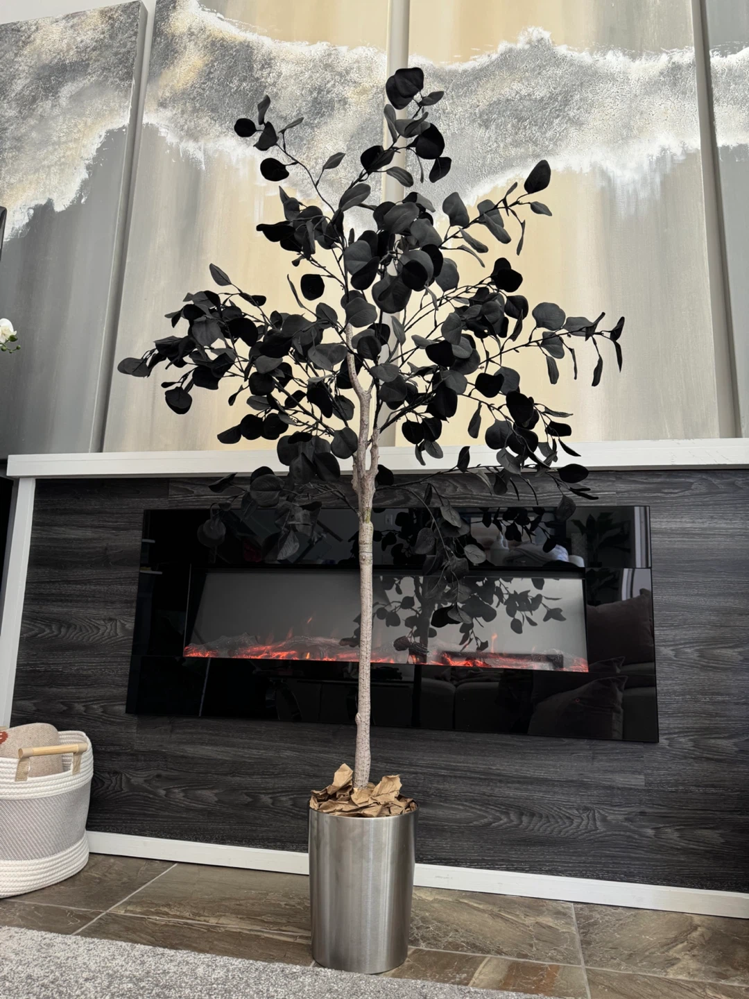 Black Faux Eucalyptus tree