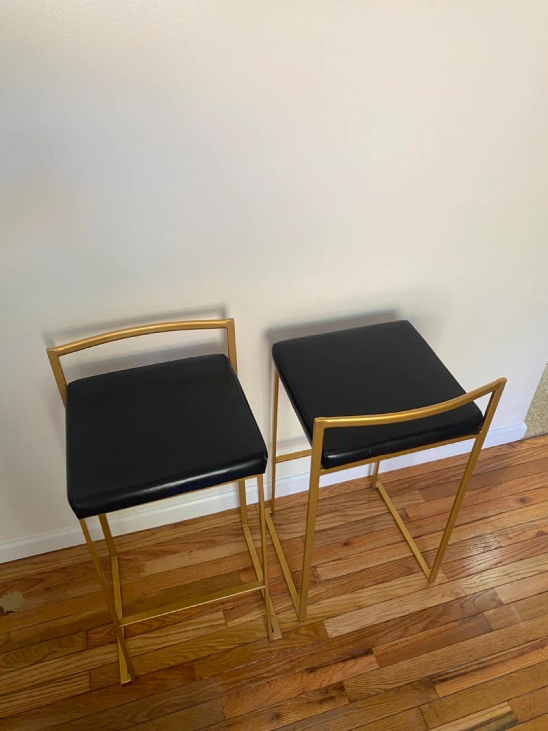 Set of 2 Black and Gold Bar Stools - photo 2