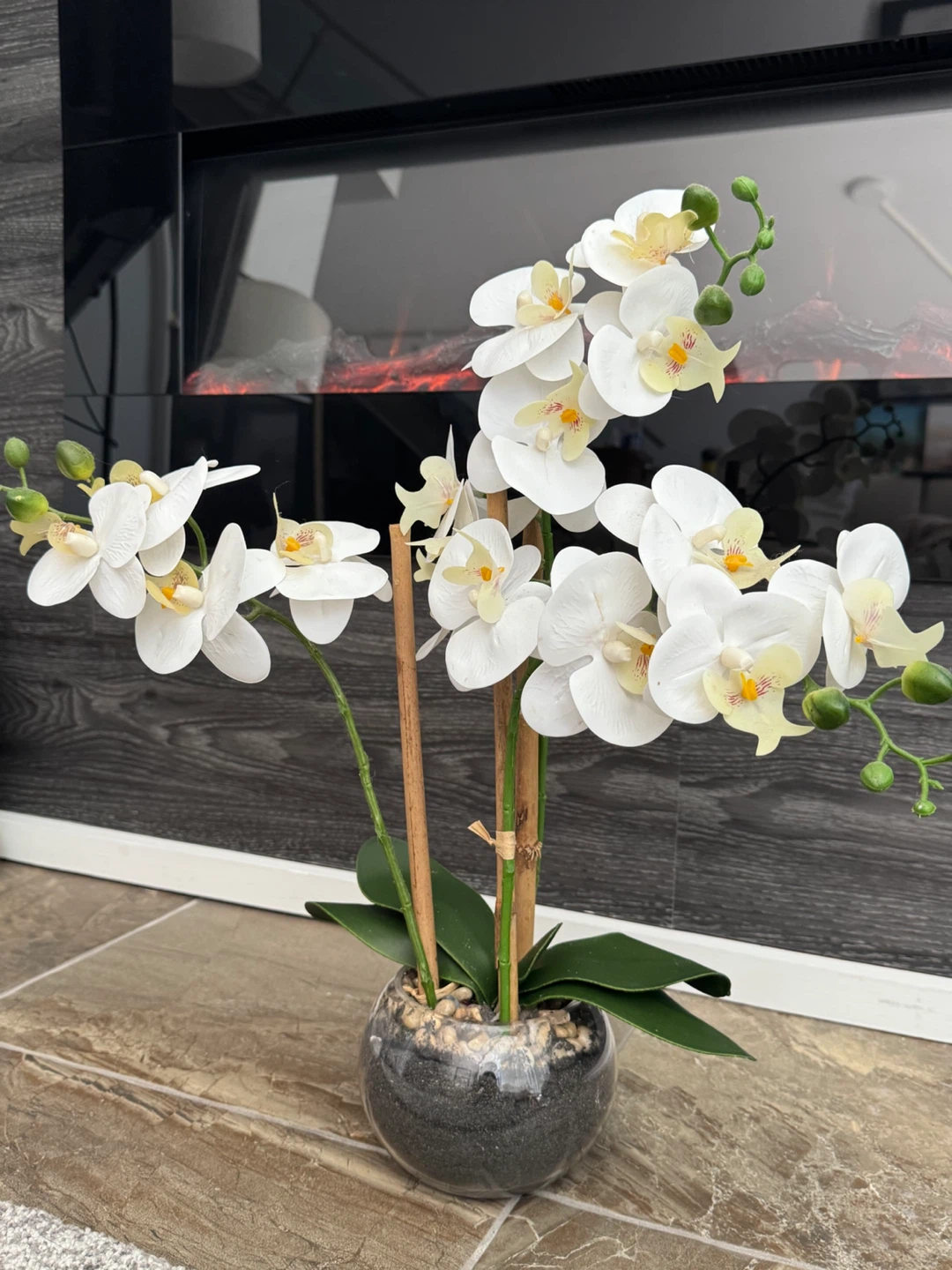 Artificial White Orchid Flower Plant