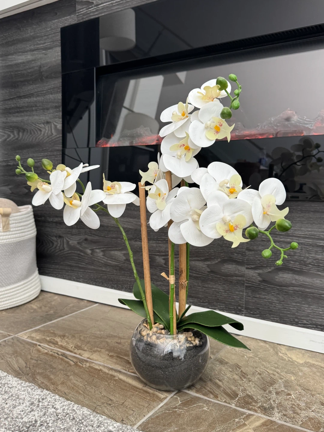 Artificial White Orchid Flower Plant - photo 2