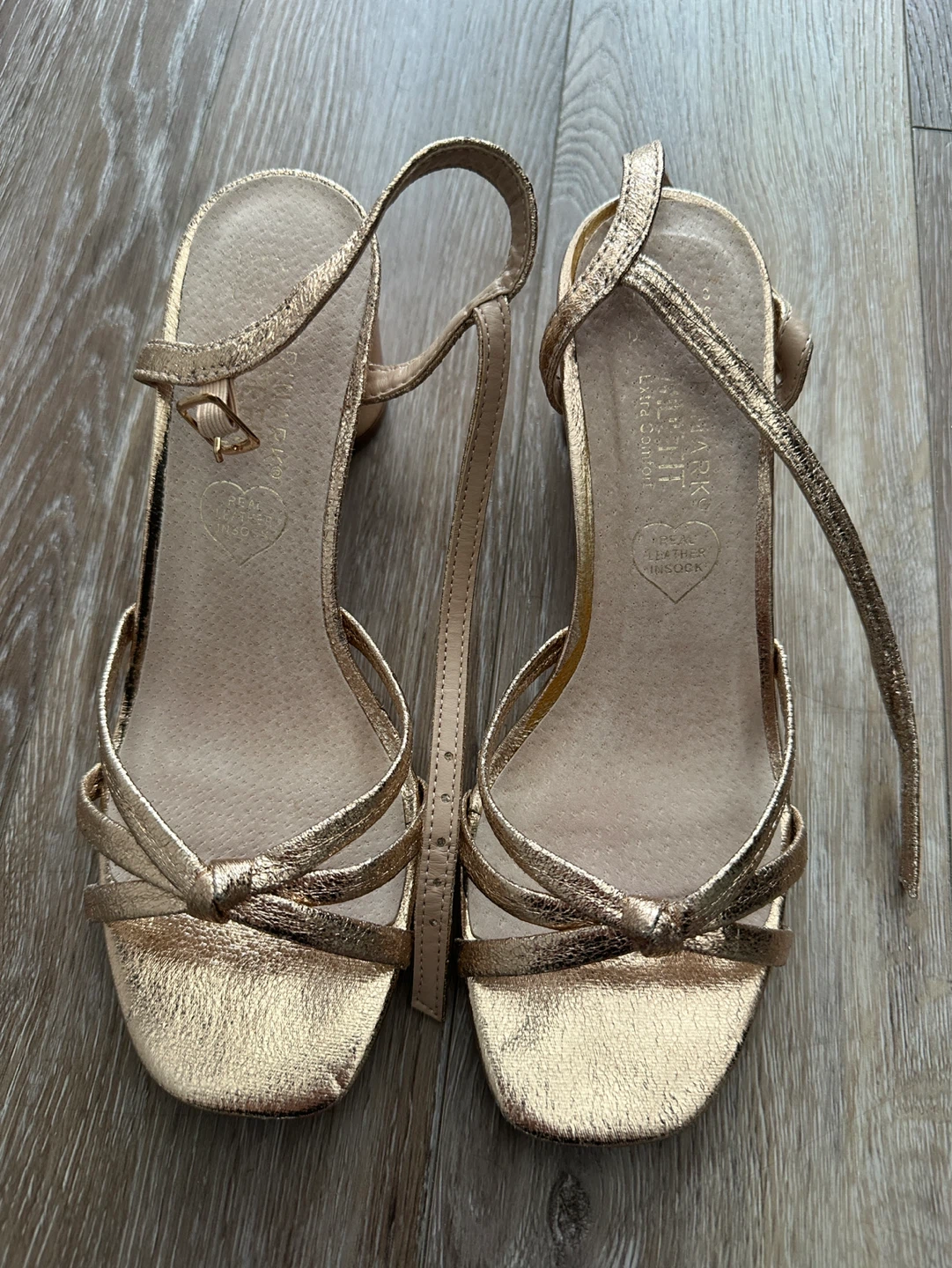 Rose Gold Strappy Heeled Sandals