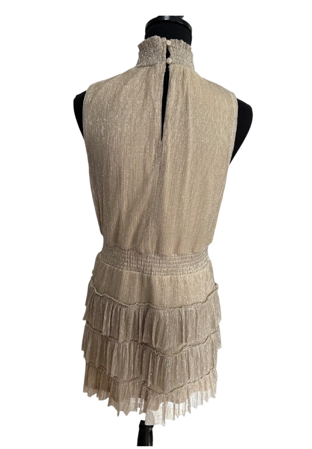 Sparkly Gold Tiered Mini Dress - photo 3