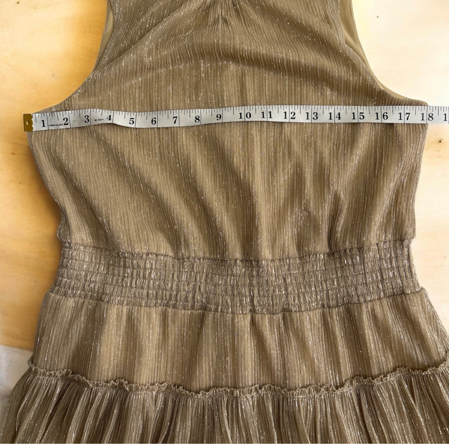 Sparkly Gold Tiered Mini Dress - photo 5