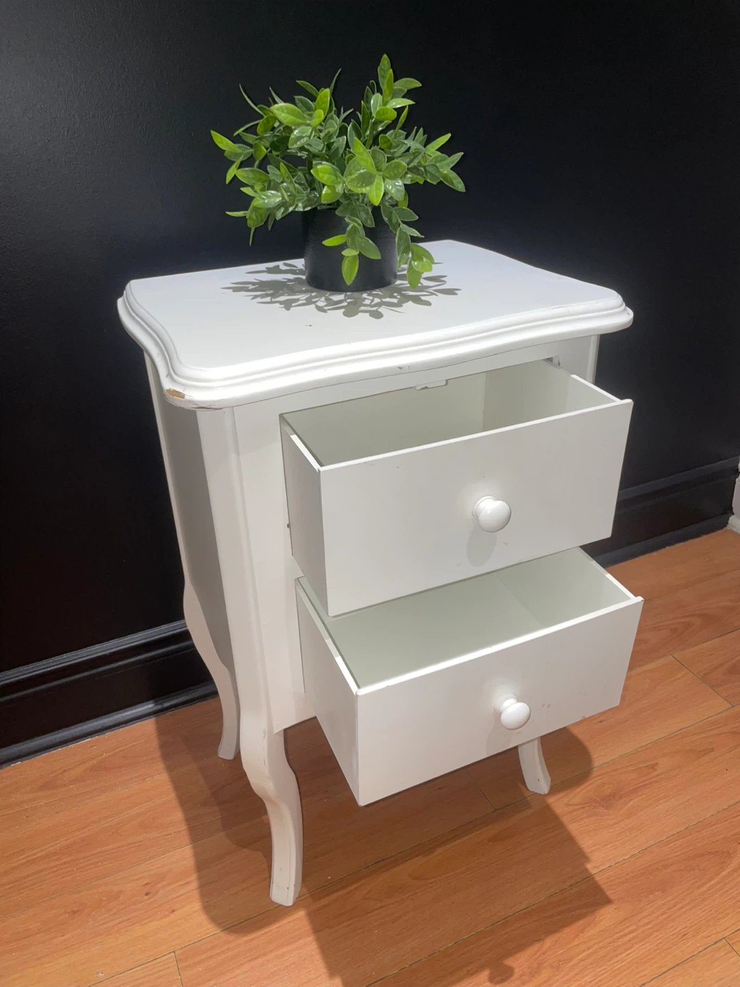 White Two-Drawer Nightstand