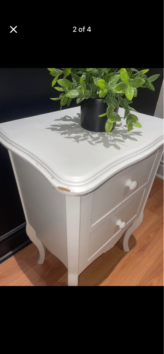 White Two-Drawer Nightstand - photo 2