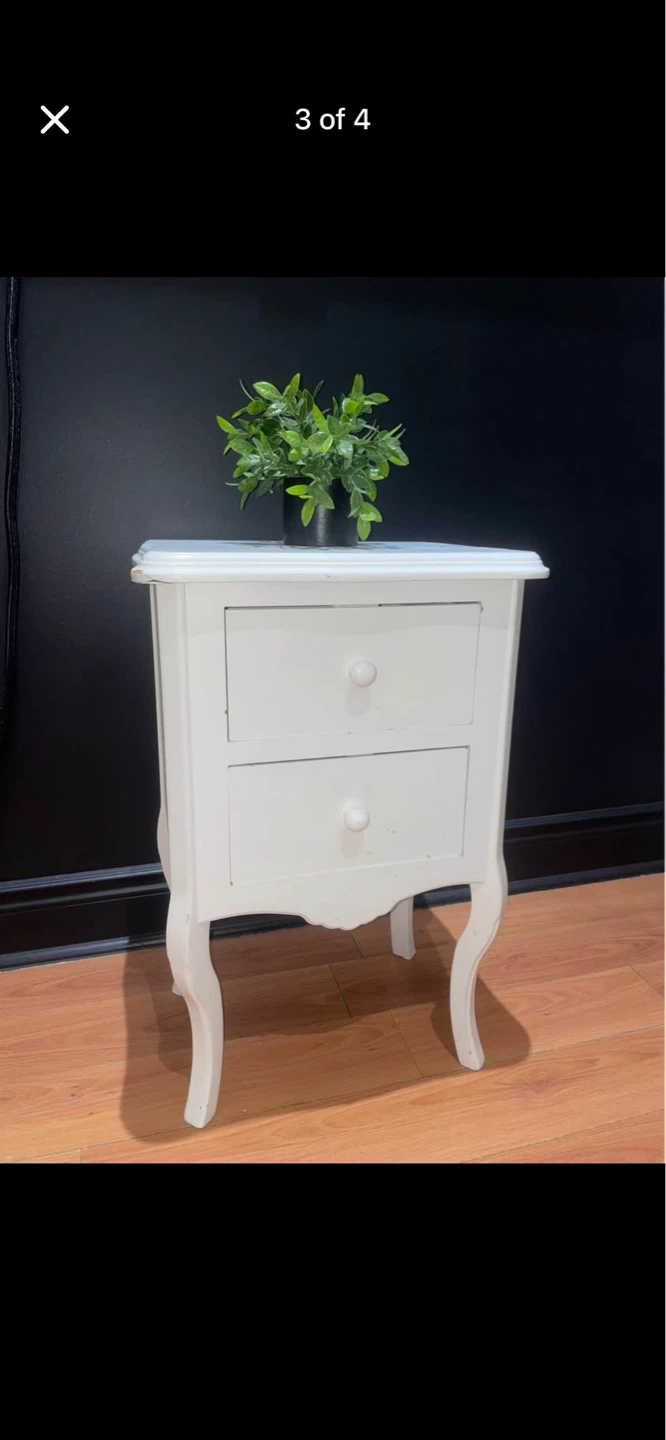 White Two-Drawer Nightstand - photo 3