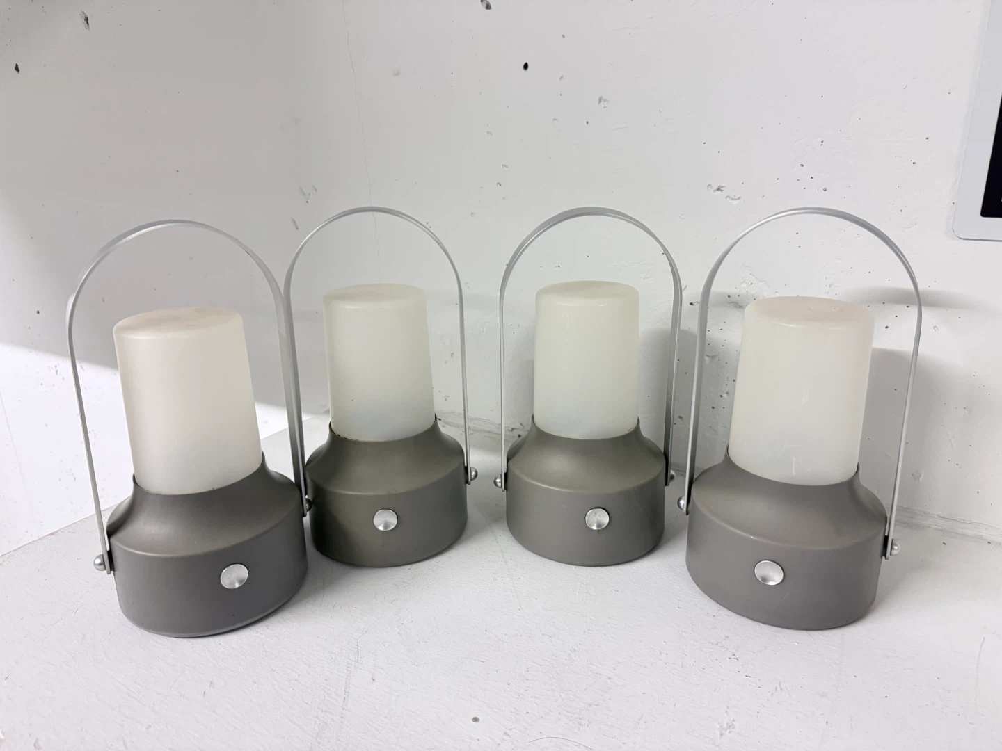 Set of 4 Grey Portable Lanterns