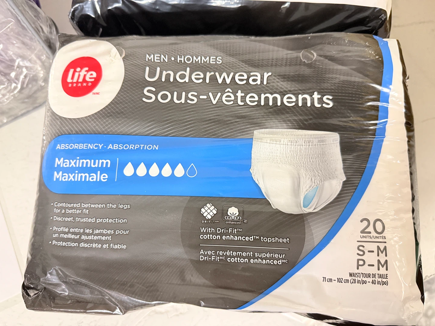 Life Brand Men's Underwear S-M, 20 Units
