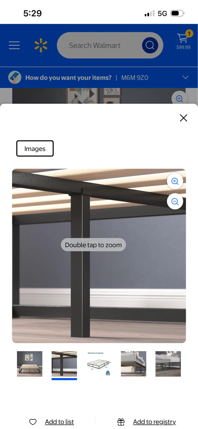 New Full Size Black Metal Platform Bed Frame - photo 2