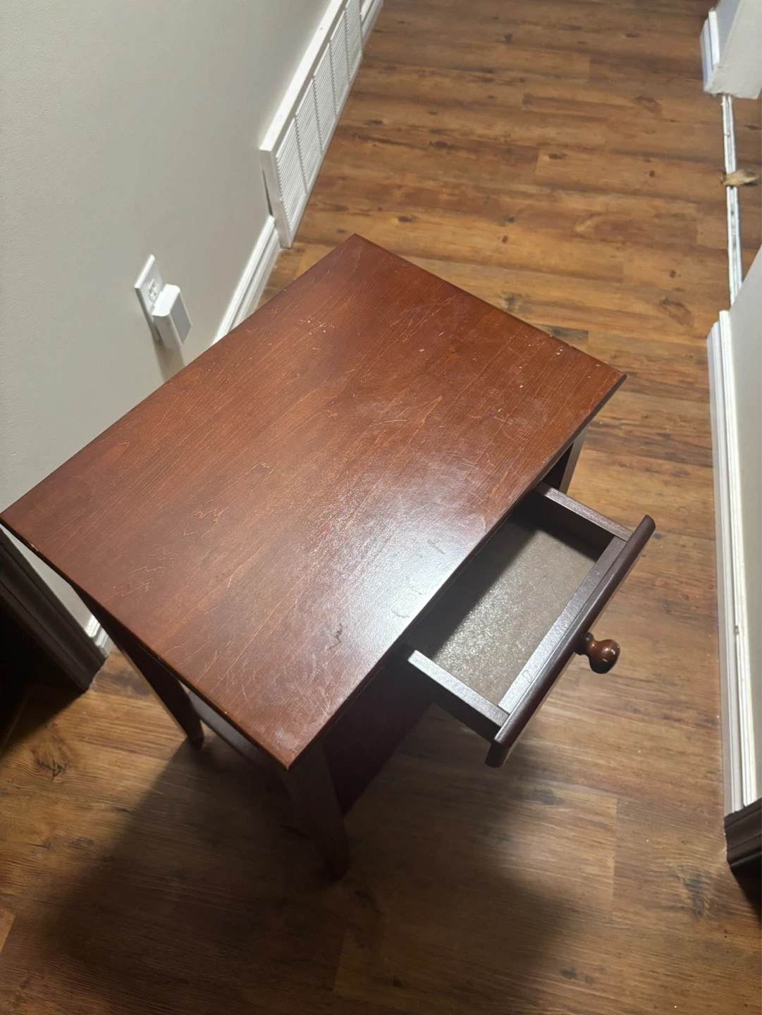 Wooden End Table with Drawer - photo 2