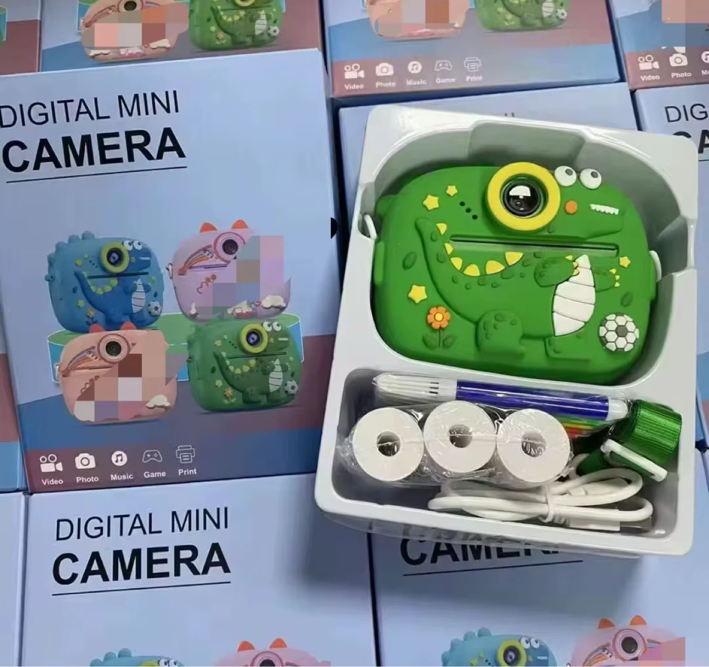 Kids Digital Mini Camera - Green Dinosaur