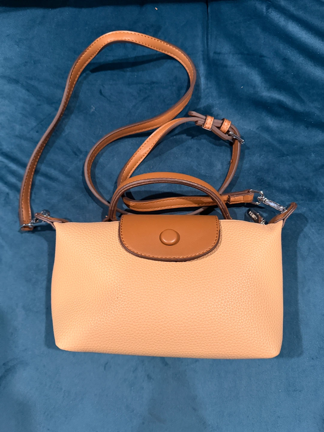 Tan Leather Top Handle Bag with Crossbody Strap - photo 4