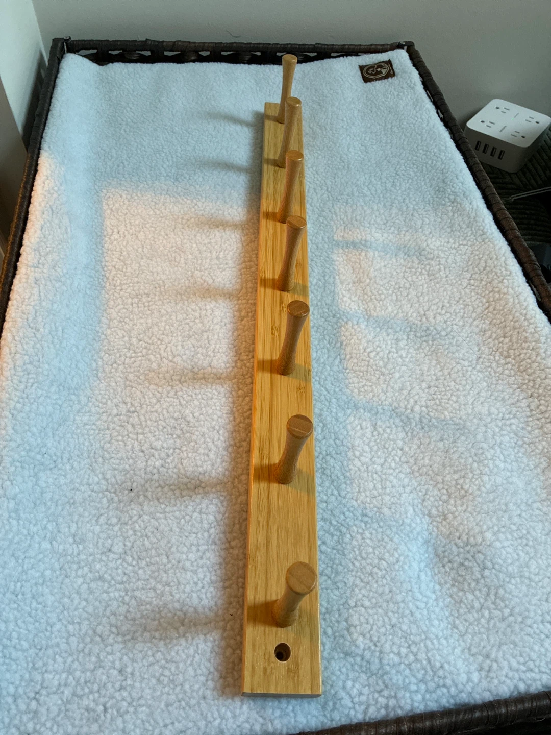 Wooden Wall Mounted Coat Rack with 7 Hooks - photo 2
