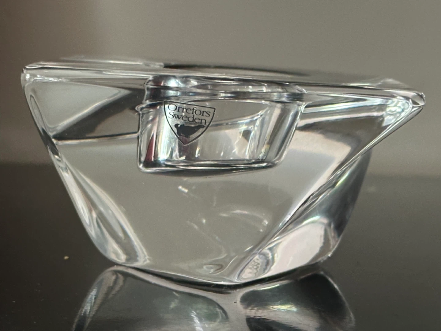 Orrefors Tornado Ovid Candle Holder made in Sweden