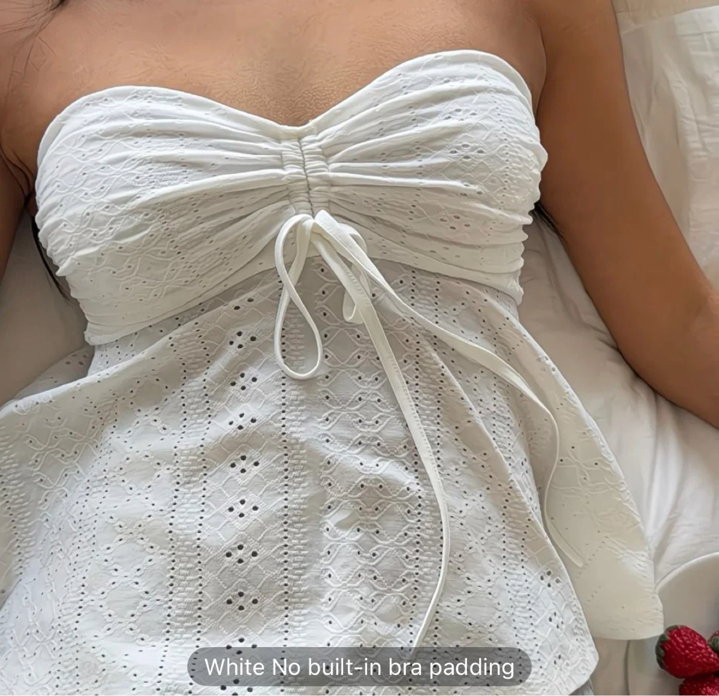 White Eyelet Strapless Top - photo 2