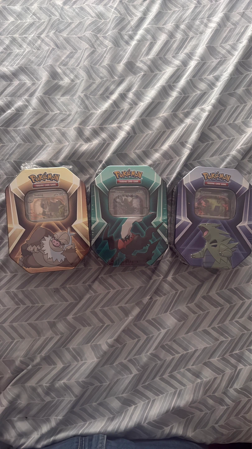 Pokemon Trading Card Game Tins (Slaking, Darkrai, Tyranitar)