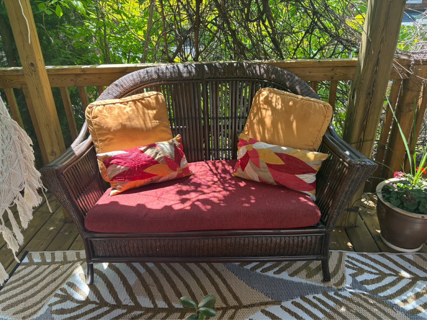 Wicker Loveseat with Cushions