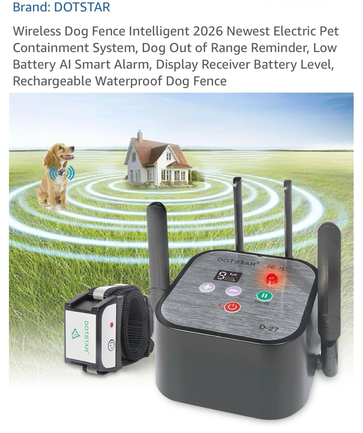 Dotstar pet intelligence wireless dog fence system