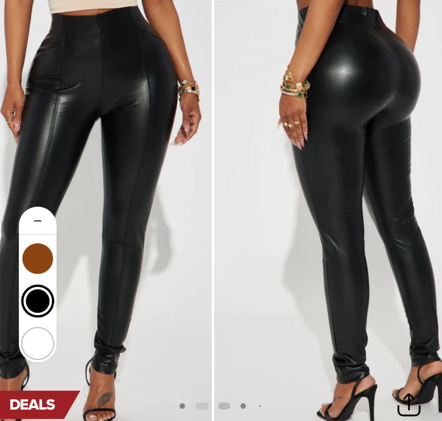 XL Fashion Nova Black Faux Leather Leggings - photo 3