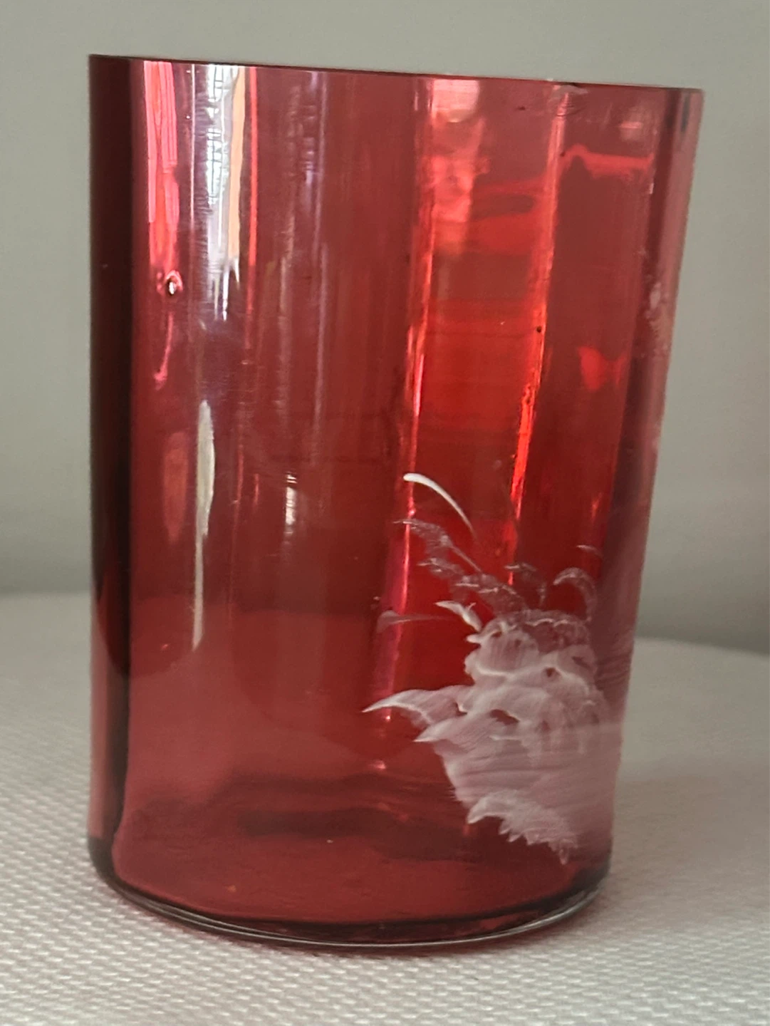 Victorian  MARY GREGORY CRANBERRY GLASS  JUICE GLASS! - photo 2