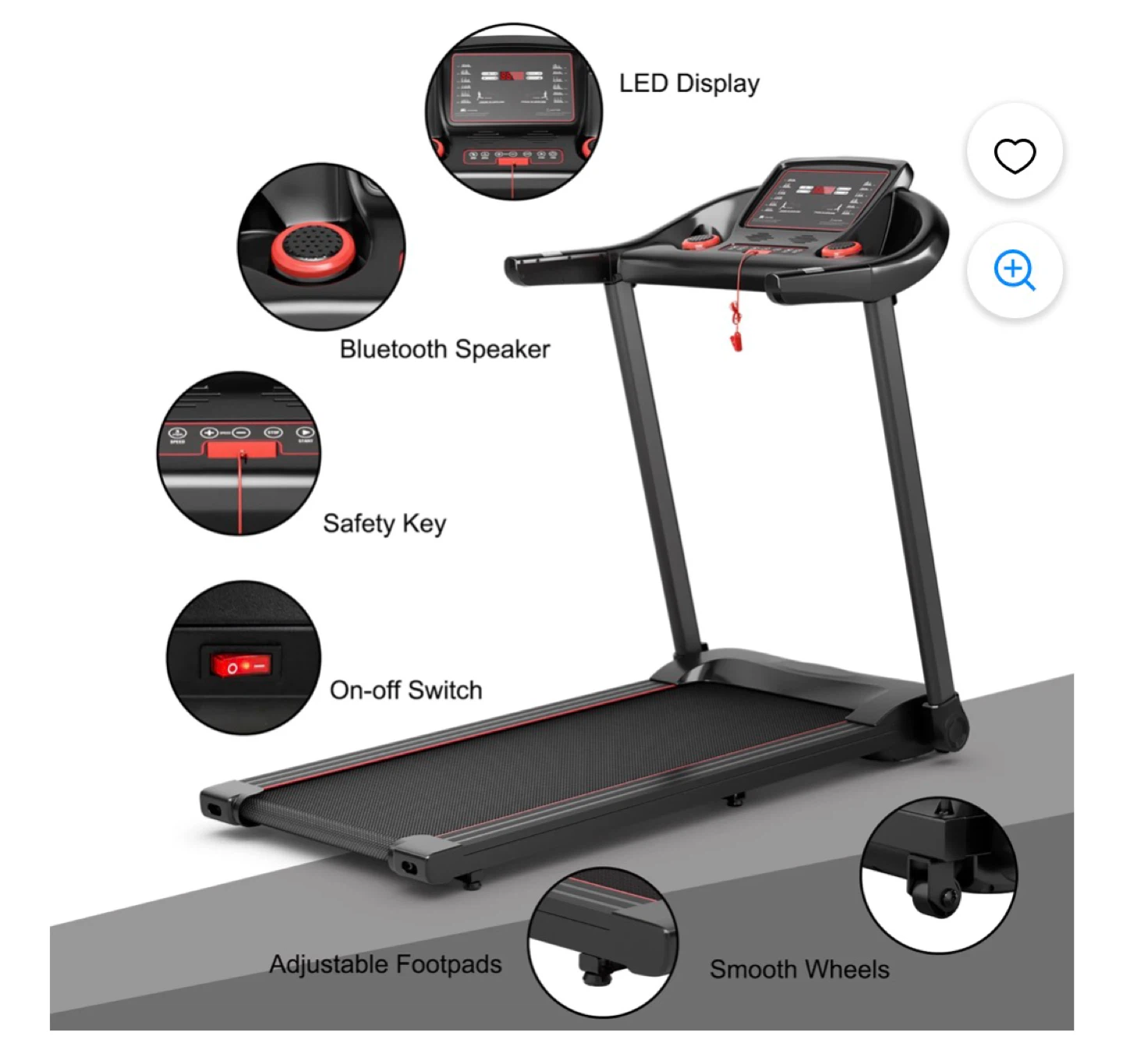 GYMAX Foldable Treadmill - Like New, Priced to Sell - photo 2