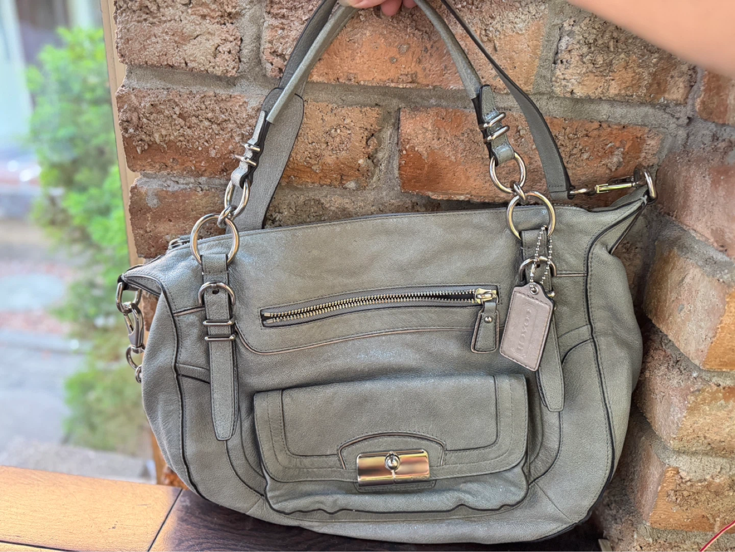 Coach Grey Leather Shoulder Bag - photo 2